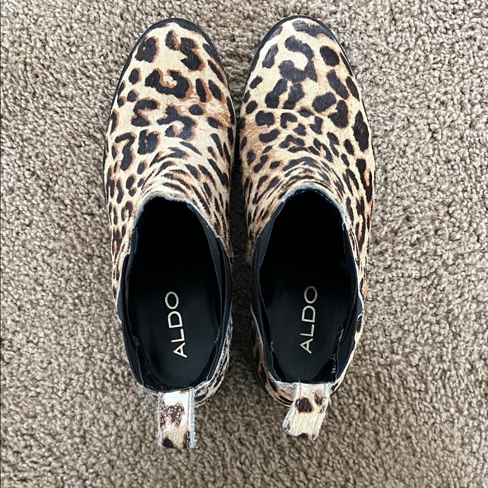 ALDO Leopard Print Ankle Boots - Picture 2 of 5